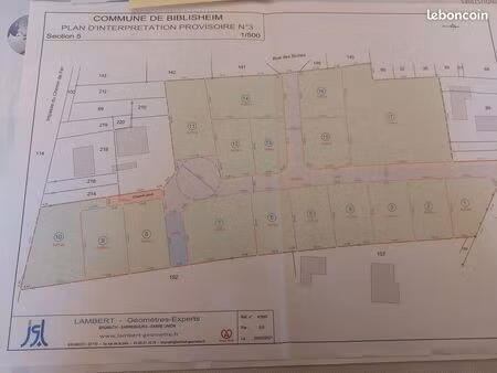 terrain de construction 7 ares à biblisheim 67360