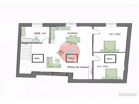 appartement 3 pièces 90 m²