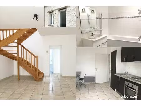 maison en pierres apparentes rénovée - bourg de ligné - 76 m2 - 4 pièces (2 chambres)