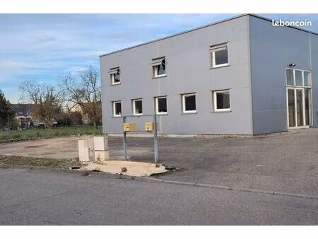 hangar 430 m² à sausheim – bureaux  mezzanine  sous-sol  compteur triphasé  chauffage gaz 