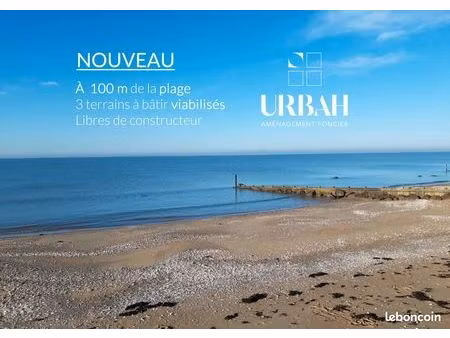 nouveau - a 100 m de la plage  3 terrains à bâtir viabilisés libres de constructeur