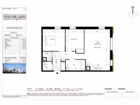 appartement 3 pièces 62 m²