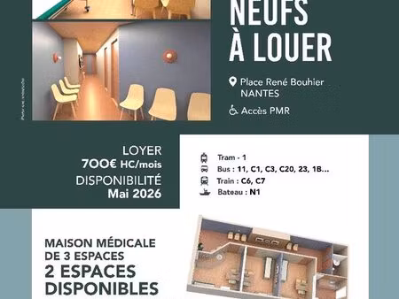 bureau / cabinet médical paramédical à louer