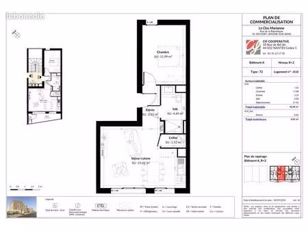 appartement 2 pièces 42 m²