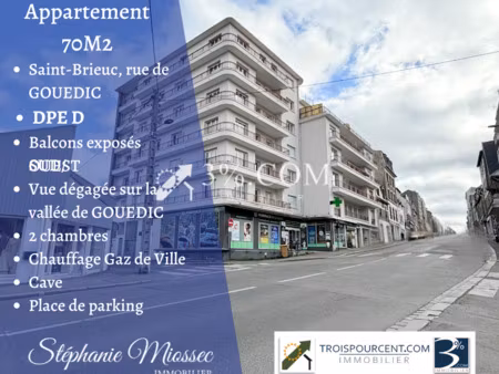 vente appartement 3 pièces à saint-brieuc (22000) : à vendre 3 pièces / 70m² saint-brieuc