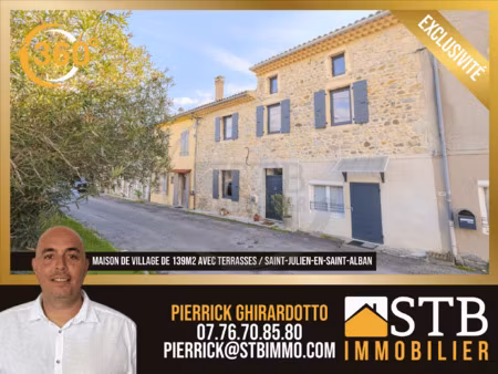 maison de village rénovée et climatisée à saint-julien-en-sa