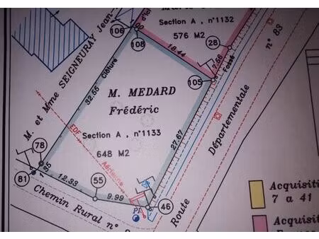 terrain à bâtir de 648 m² à bonnetable (72)