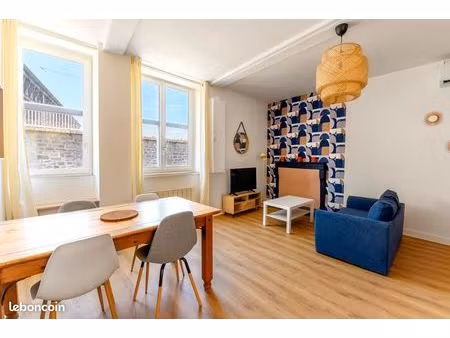 centre ville-beau t2 meublé tout équipé-42 m2-entierement refait à neuf-dpe c-pompe à chal