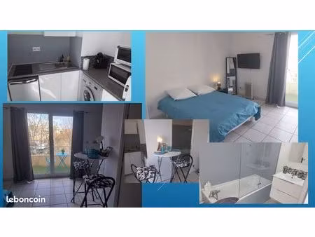 ? t1 meublé – climatisé- hyper équipé- résidence sécurisée- piscine