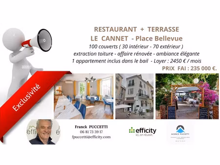 vente locaux professionnels 100 m² à le cannet (06110)  234 000 €