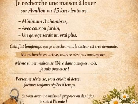 recherche maison avallon & alentours