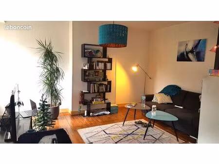 vaste duplex poutres apparentes  parquet chêne massif  2 pièces 60 m2