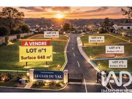 vente terrain à bâtir 648 m²