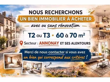 acheteur sérieux recherche t2 / t3 a annonay et ses alentours