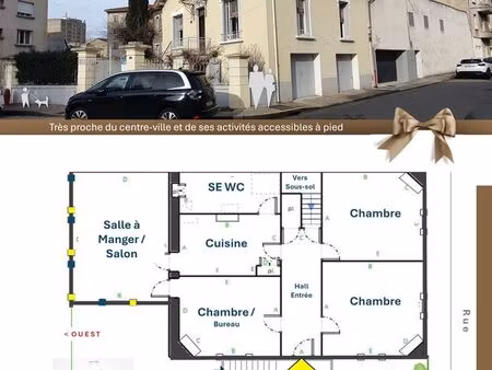 unique. très proche du centre-ville de montélimar accessible à pied. maison 3 chambres  pr