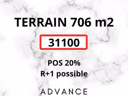 vente terrain 706 m² à toulouse (31000)  184 900 €