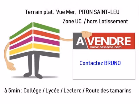 vente terrain 701 m² à le piton saint leu (97424)  499 000 €
