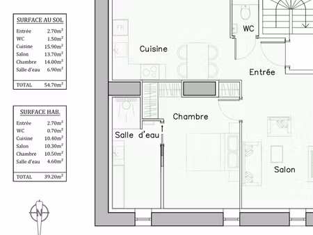 epinal (88) à vendre plateau de 39.20 m² en carrez /54 m² au sol