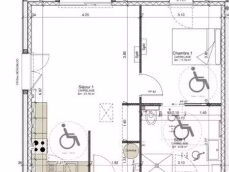 à louer maison 2 pièces 50m2 plein pied neuf