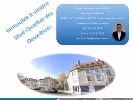 immeuble en semi-exclusivité à nancy 6 appartements