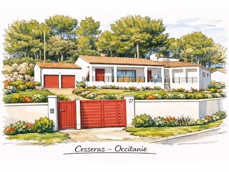 villa contemporaine 158 m² – 5 chambres – piscine – terrain 3 000 m² – classe a – cesseras