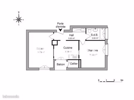 appartement 2 pièces 43 m²