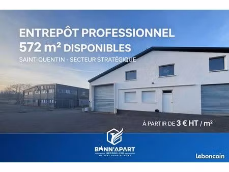entrepôt 572 m² saint quentin