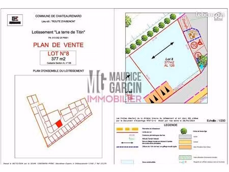 terrain 377 m² châteaurenard