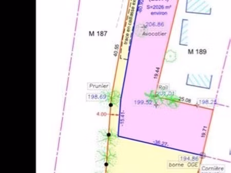 terrain constructible 2026 m² - gros-morne bourg - eau + électricité en limite