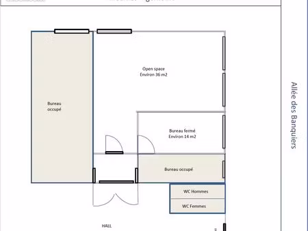 ens. bureaux 126m2 env partiellement occupés - rez de chausse 318 000 (les milles actimart