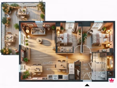 dingy en vuache  superbe 3 pièce(s) 62 m2 avec sublime terrasse de 18m²