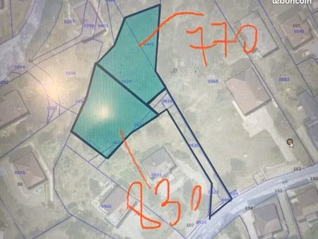rare à lons : 2 terrains constructibles 770 m² et 830 m² avec accès privé et vue