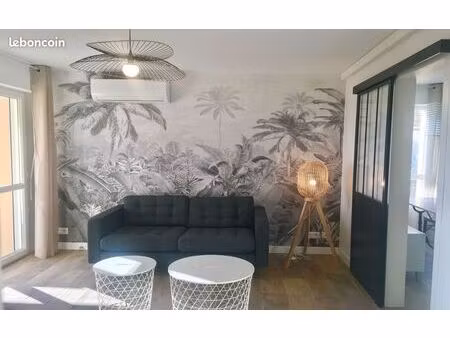 f2 40m2 meublé clim parking terrasse