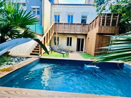 maison en pierre rénovée avec piscine - bordeaux centre
