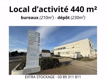 local à louer 440 m² – bureaux (210m²) + (dépôt 230m²) – illzach (mulhouse)