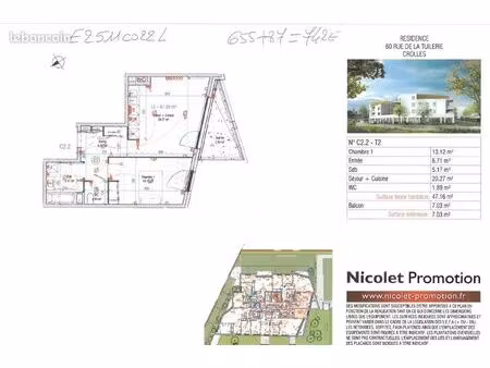 appartement 2 pièces 47 m²