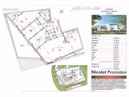 appartement 4 pièces 104 m²