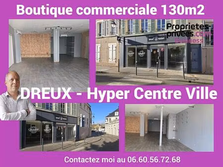 dreux - local commercial centre ville 130 m²