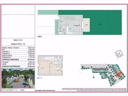 maison 3 pièces 64 m²