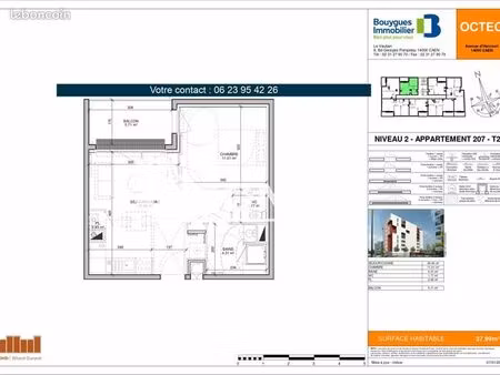 appartement 2 pièces 38 m²