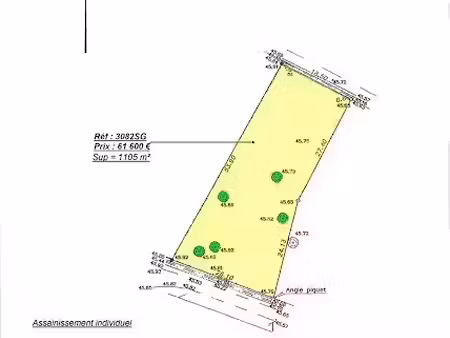 vente terrain à teuillac (33710)  61 600 €