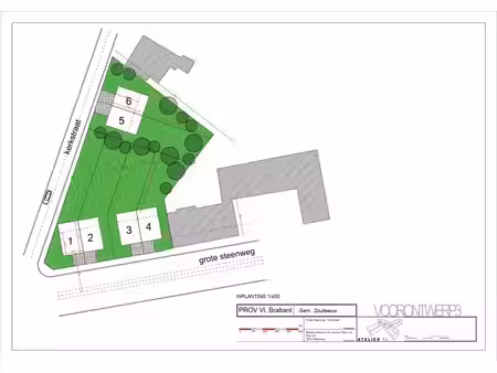 terrain à bâtir pour 6 maisons 3 façades