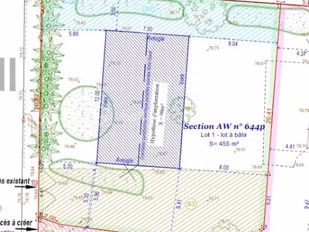 vente terrain 455 m² à viry-chatillon (91170)  188 000 €