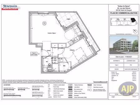 appartement 2 pièces 49 m²