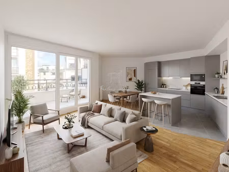 2 pièces neuf 46 m2 balcon parking 10 min rer la varen