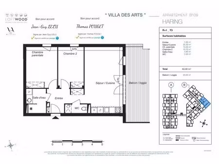 location appartement 3 pièces 62m² aucamville 31140