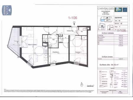 appartement à louer 3 pièces 61 m² - tours (37) - 815€