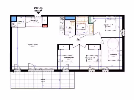 appartement t5 de 99 m2