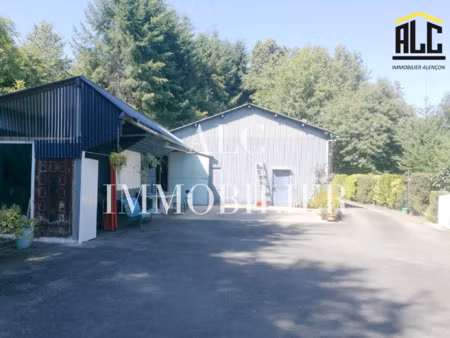 bois avec étangs et hangar