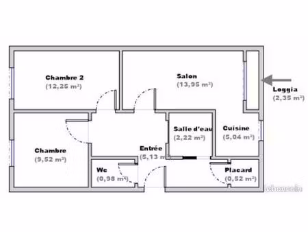 appartement t3 avec balcon disponible à compter du 9 mars 2026
